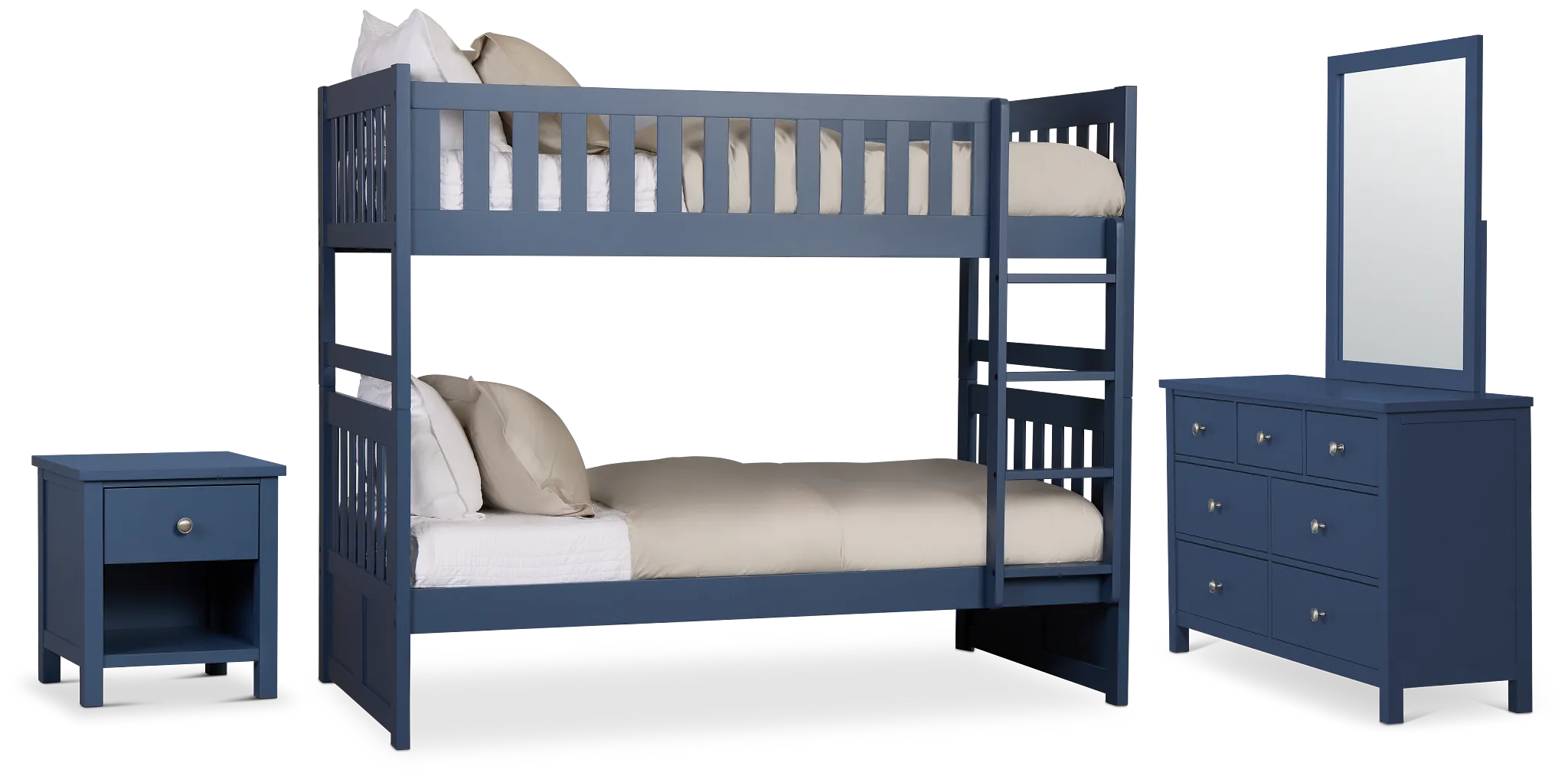 Charleston Dark Blue Bunk Bed Bedroom