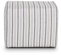 Budreau Blue Fabric Accent Pouf