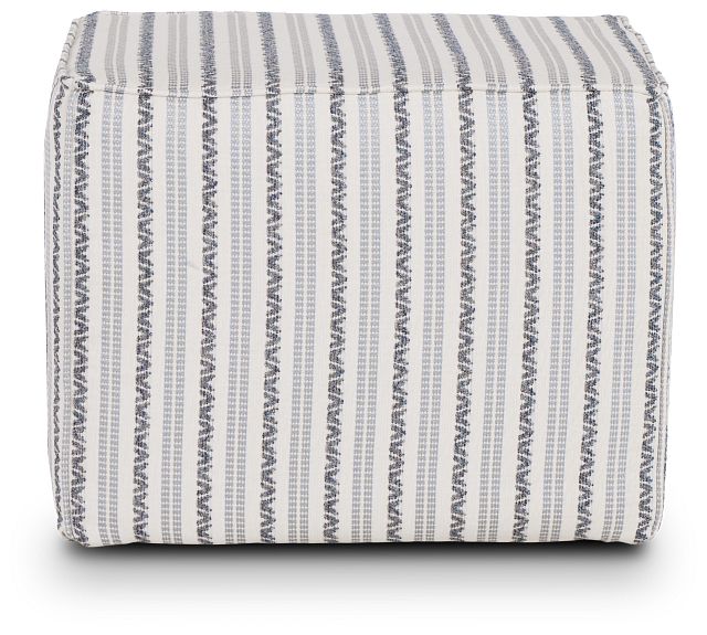 Budreau Blue Fabric Accent Pouf