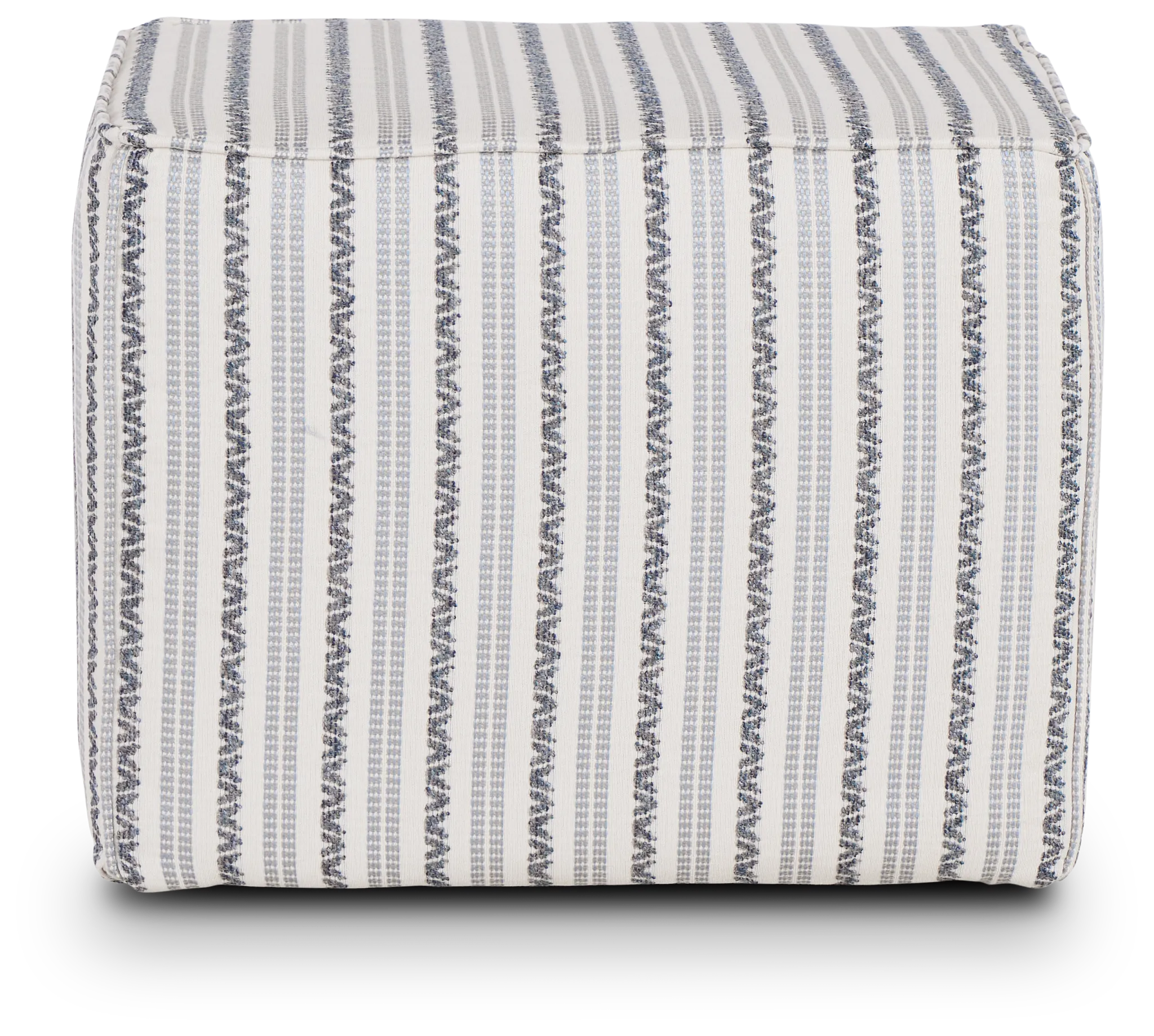 Budreau Blue Fabric Accent Pouf