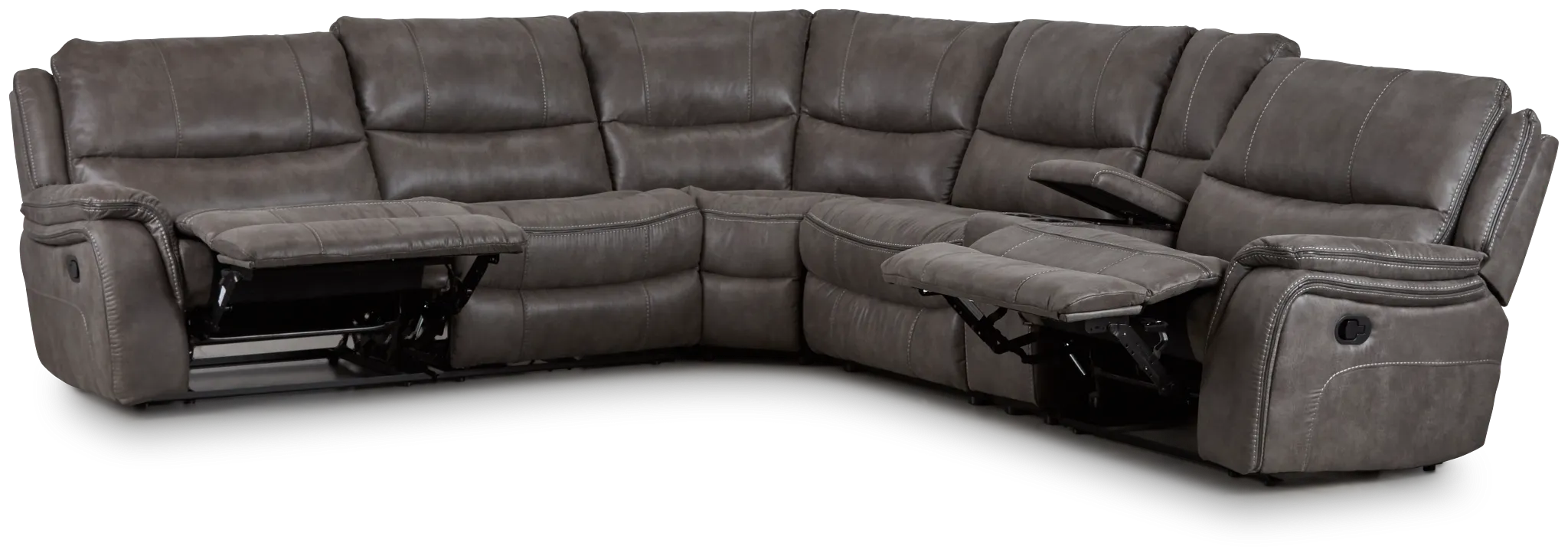 Dober Dark Gray Micro Medium Dual Manual 2-arm Sectional