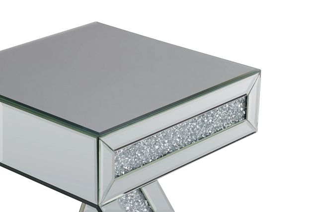 Harriet Silver Mirrored Accent Table
