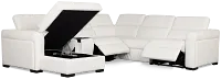 Melody White Storage Small Dual Power Left Chaise Sectional