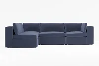 Destin Joya Dark Blue Velvet 4-piece Modular Sectional