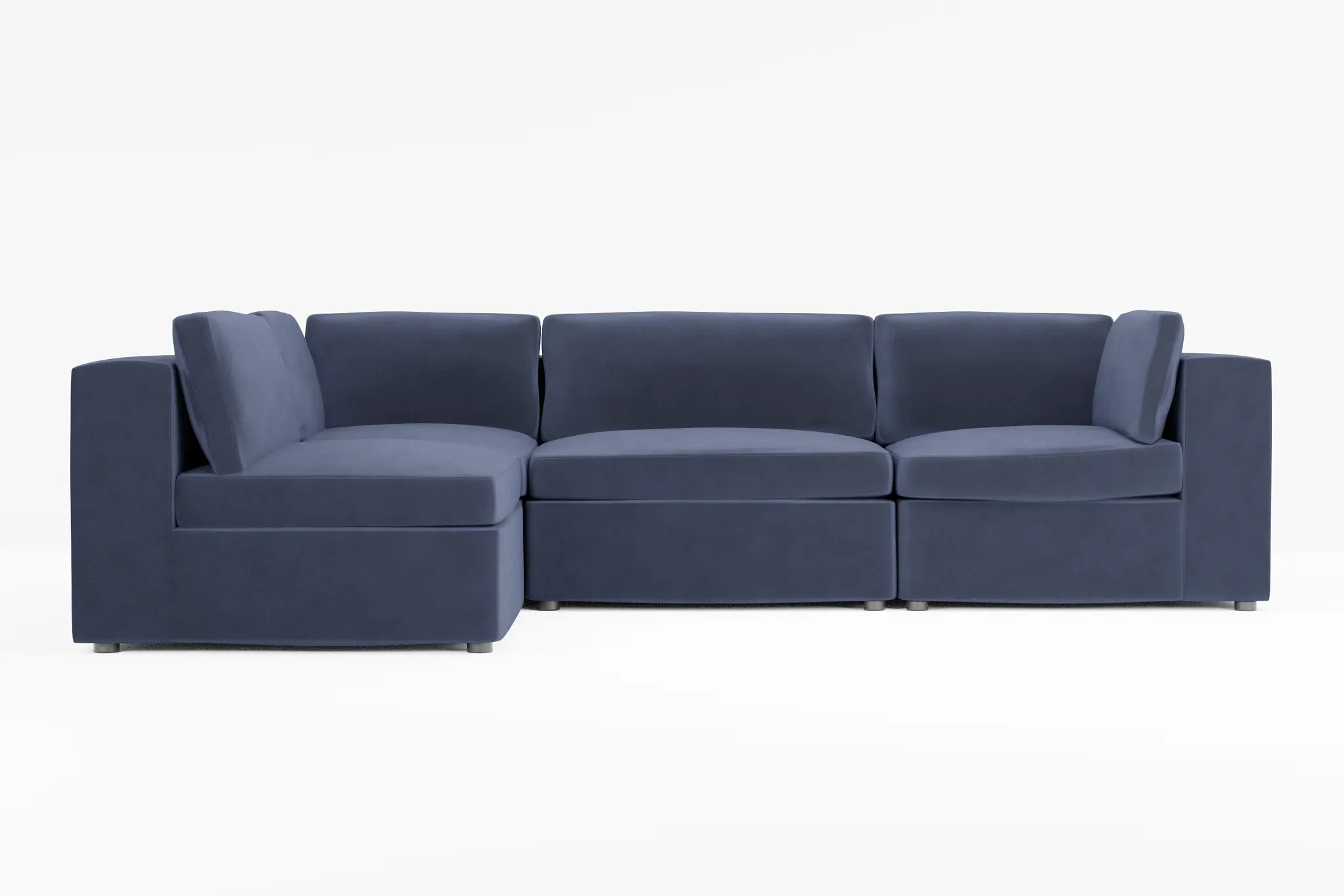 Destin Joya Dark Blue Velvet 4-piece Modular Sectional Destin Joya Dark Blue Velvet 4-piece Modular Sectional