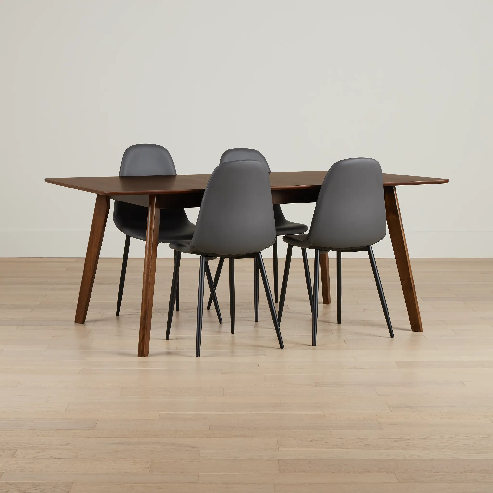 Palmdale Dark Tone Table & 4 Gray Upholstered Chairs Palmdale Dark Tone Table & 4 Gray Upholstered Chairs