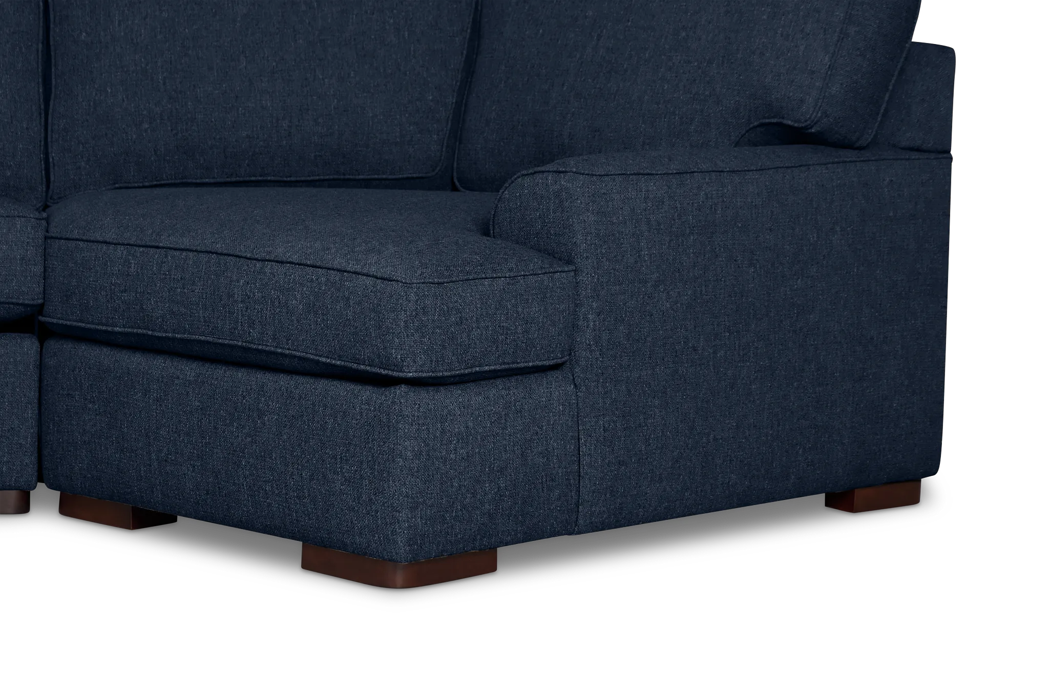 Sinclair Dark Blue Fabric Right Cuddler Memory Foam Sleeper Sectional