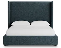 Captiva Elevation Dark Blue 60" Upholstered Shelter Bed