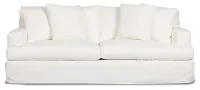 Marren White Fabric Sofa