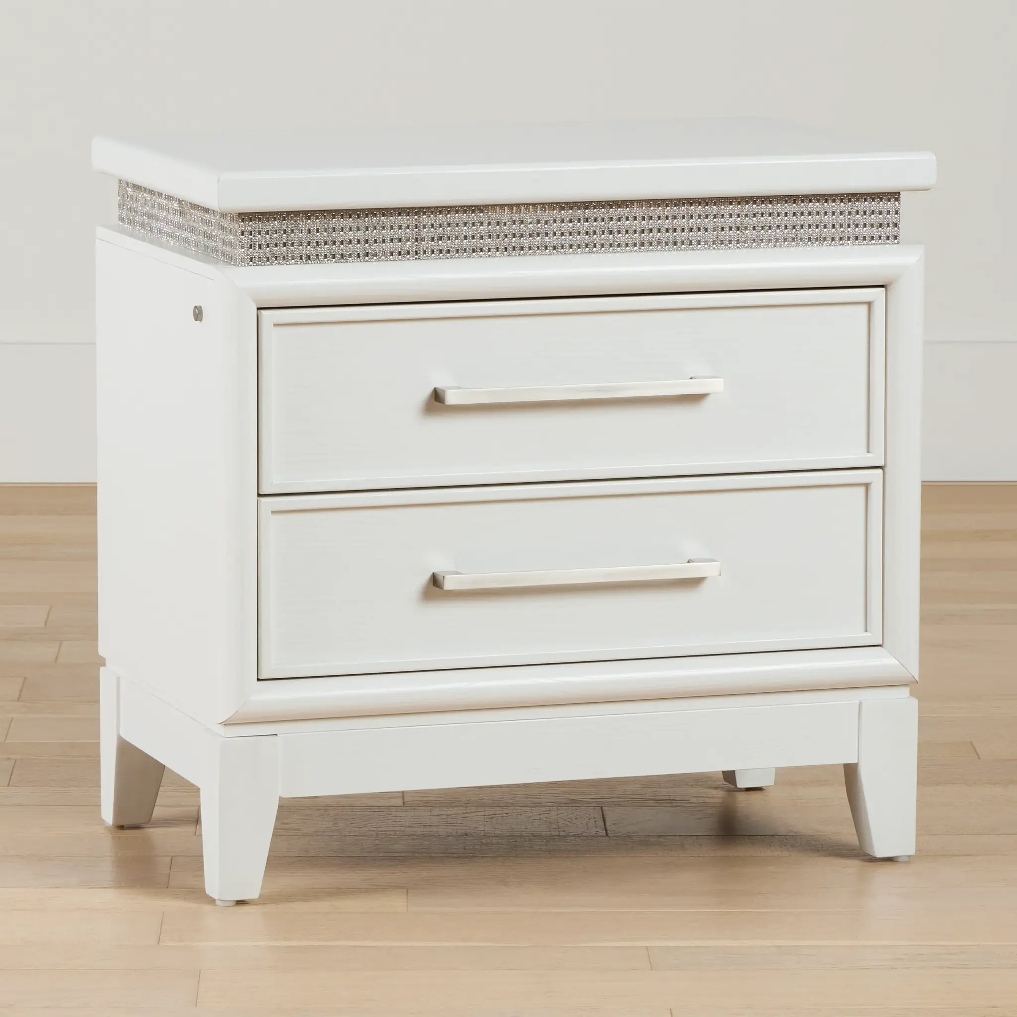 Alessandria White Lighted Nightstand Alessandria White Lighted Nightstand