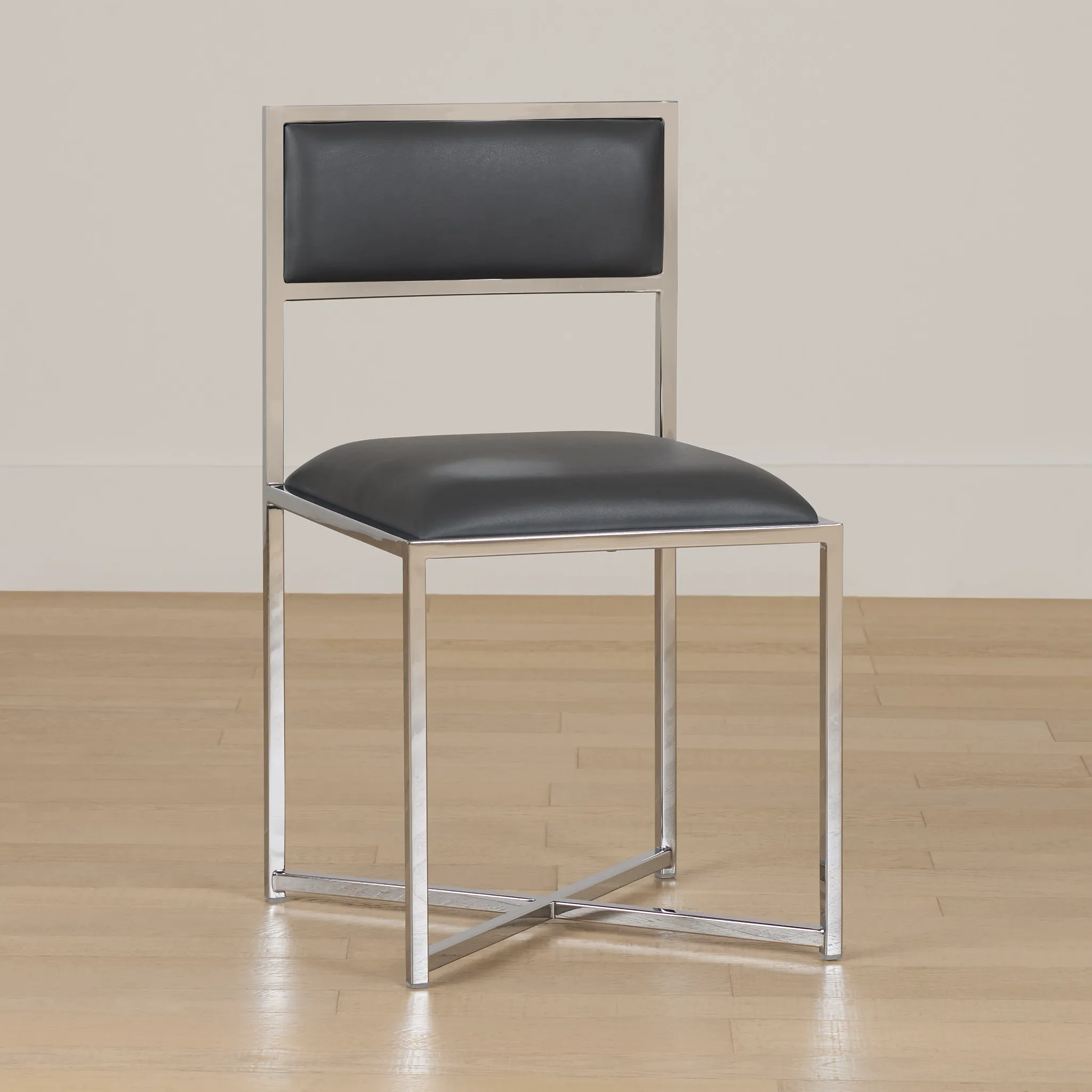 Amalfi Gray Stnl Steel Upholstered Side Chair