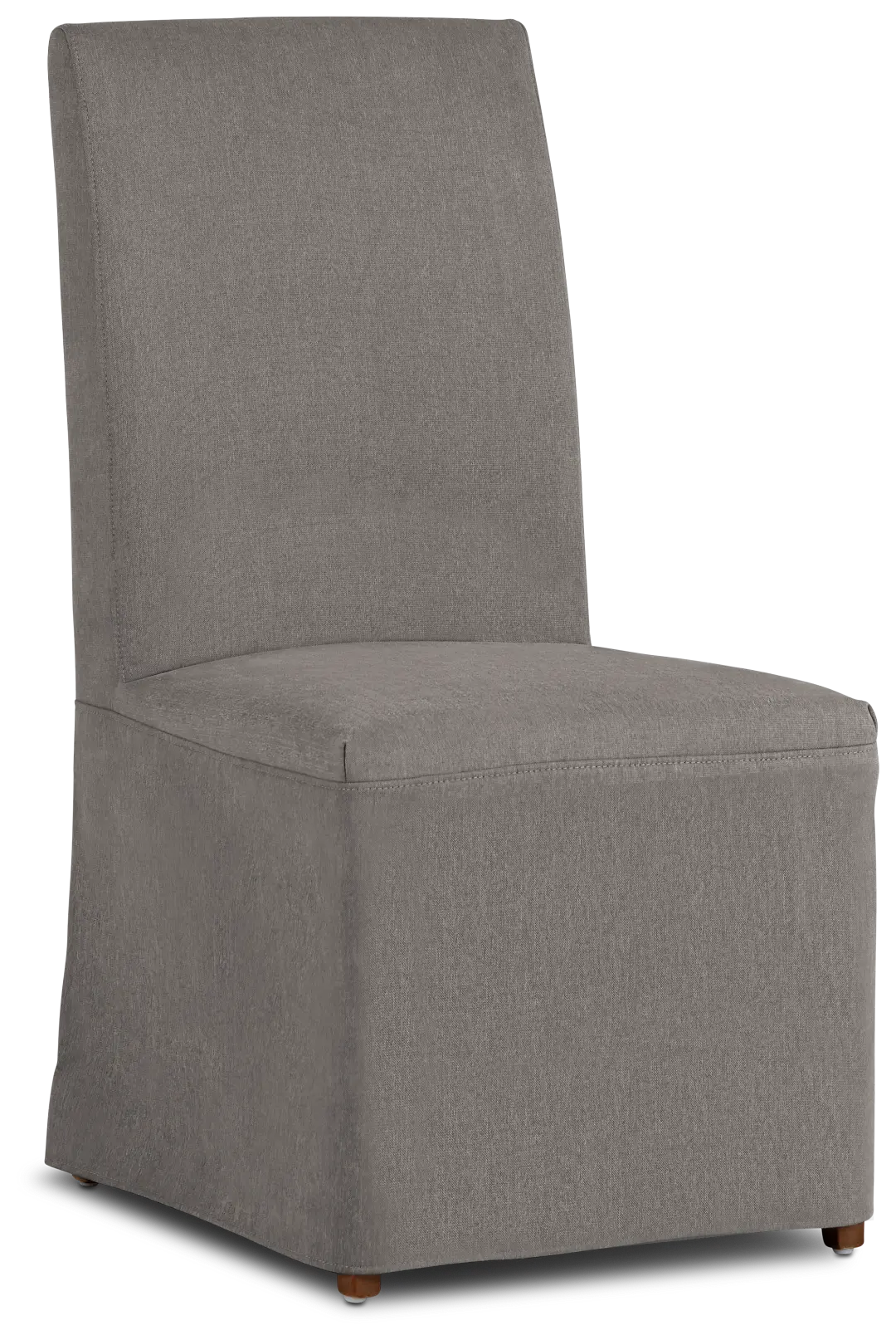 Harbor Dark Gray Long Slipcover Chair With Medium-tone Leg Harbor Dark Gray Long Slipcover Chair With Medium-tone Leg