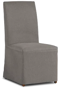 Harbor Dark Gray Long Slipcover Chair With Medium-tone Leg