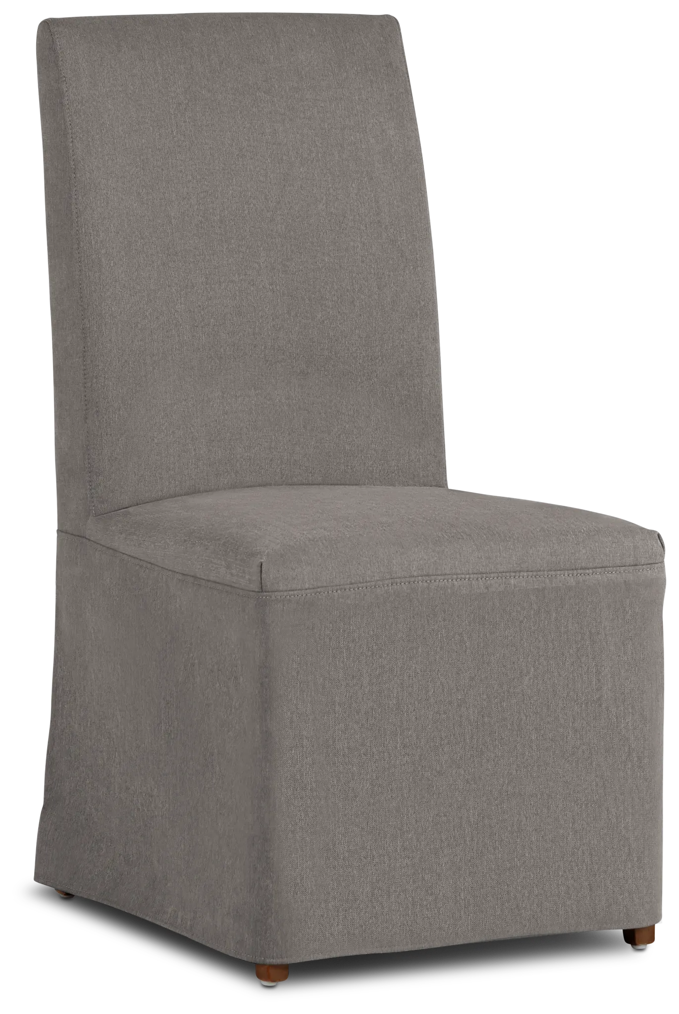 Harbor Dark Gray Long Slipcover Chair With Medium-tone Leg Harbor Dark Gray Long Slipcover Chair With Medium-tone Leg