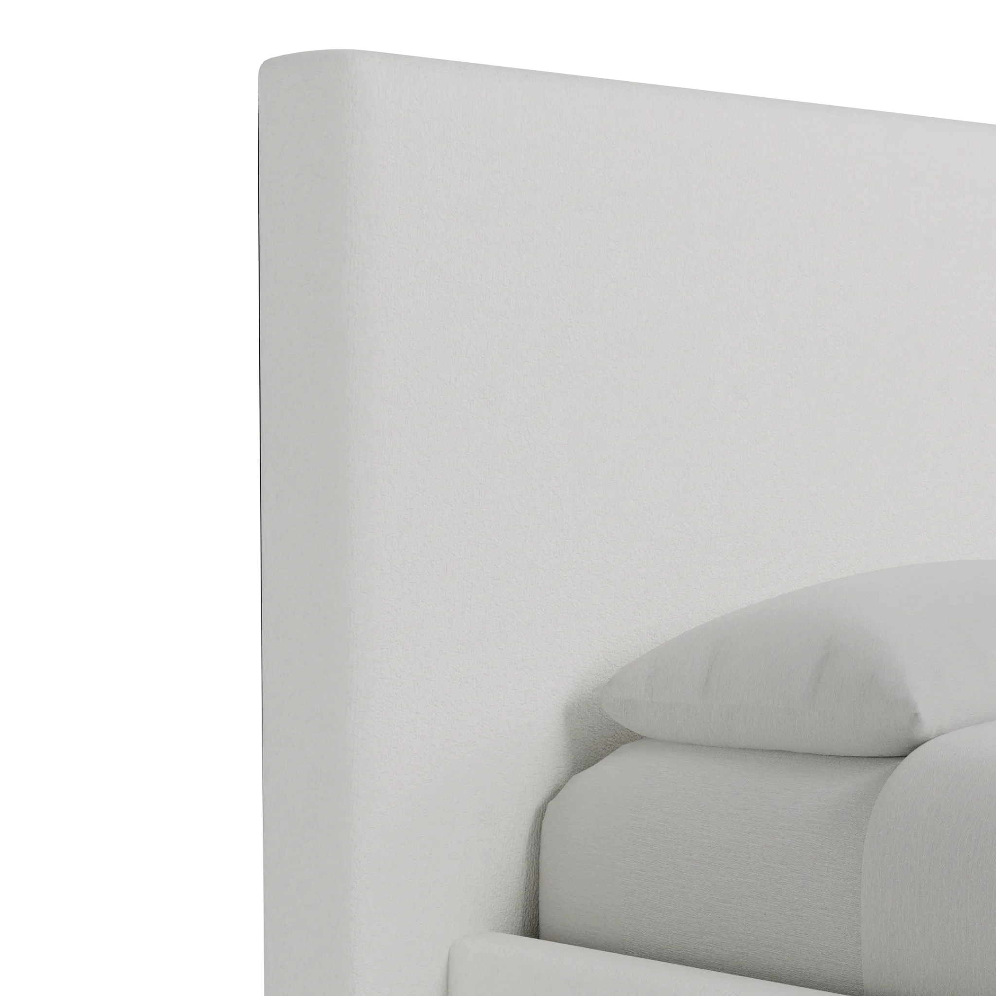 Grayton Sutton White 54" Upholstered Platform Bed