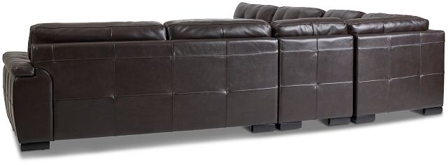 Braden Dark Brown Leather Large Two-arm Sectional