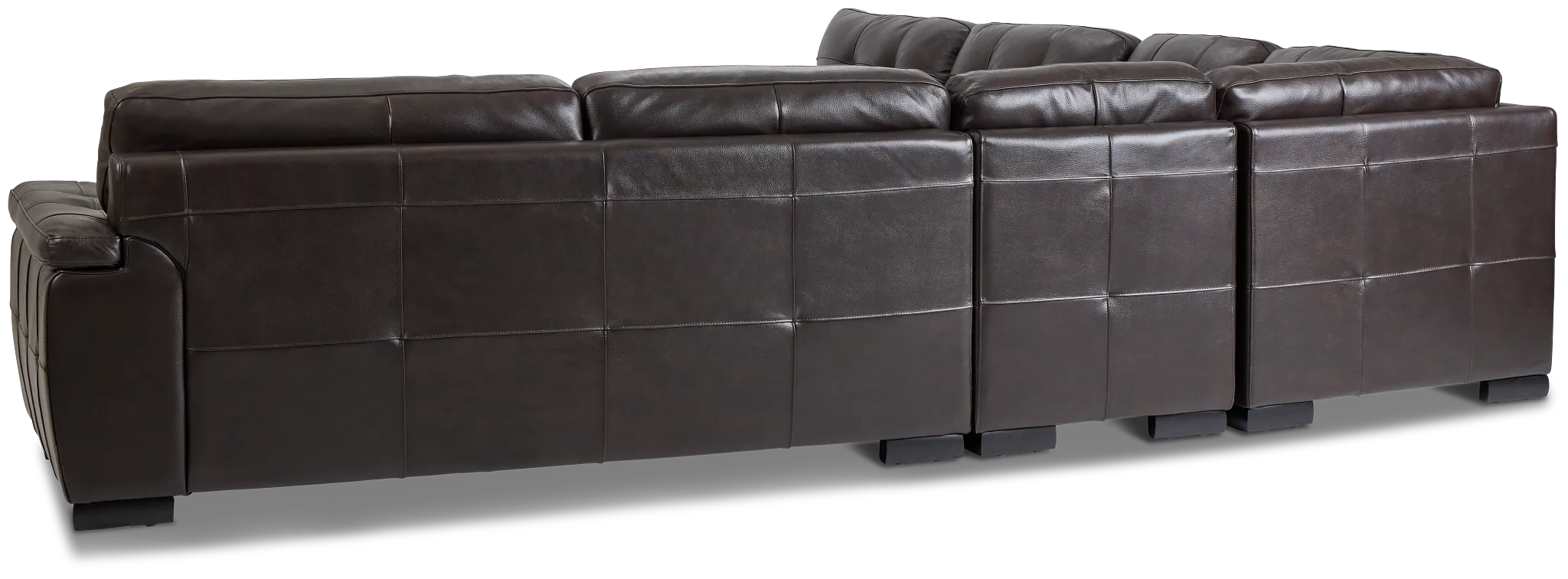 Braden Dark Brown Leather Large Two-arm Sectional