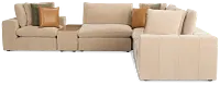 Cruz Light Beige Fabric 5-piece Modular Sectional With Console