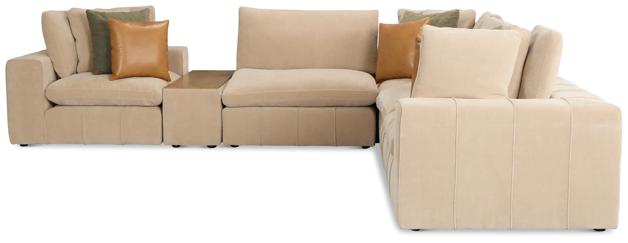 Cruz Light Beige Fabric 5-piece Modular Sectional With Console Cruz Light Beige Fabric 5-piece Modular Sectional With Console