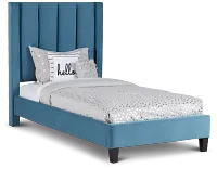 Audrey Blue Velvet Platform Bed