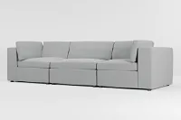 Destin Suave Gray Fabric 3-piece Modular Sofa