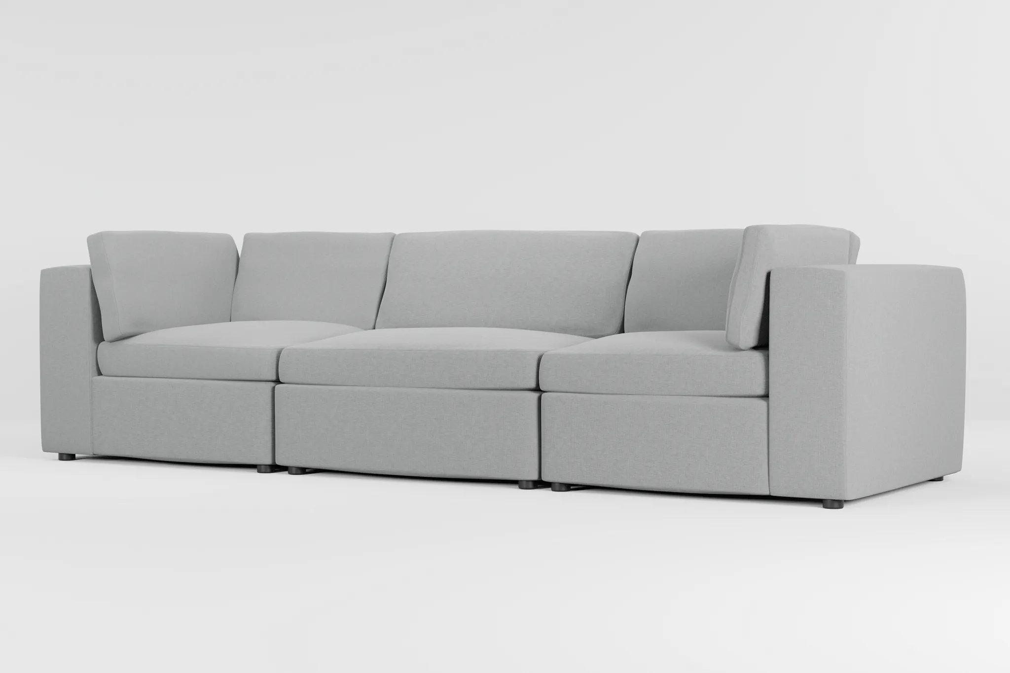 Destin Suave Gray Fabric 3-piece Modular Sofa