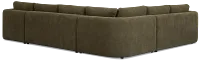 Alma Dark Green Fabric Medium Right Chaise Sectional