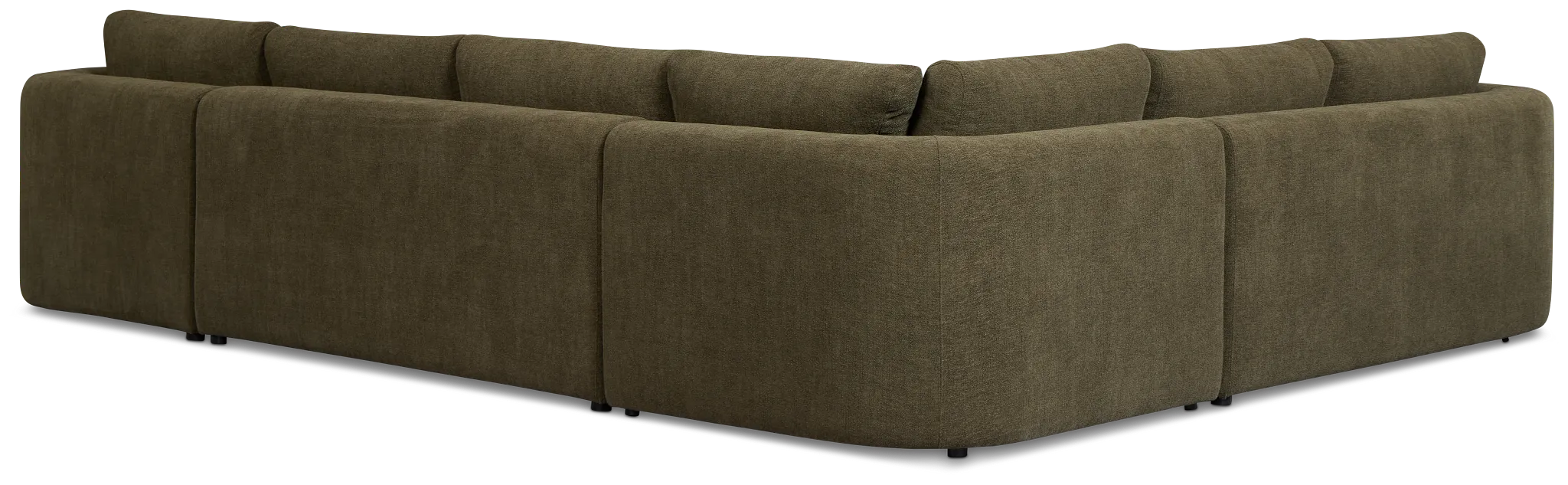 Alma Dark Green Fabric Medium Right Chaise Sectional