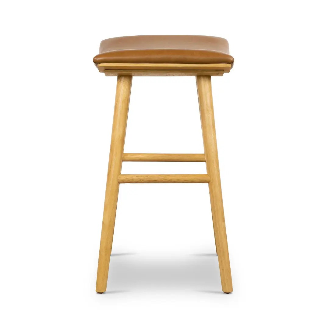 Myles Light Brown Leather 24" Upholstered Barstool Myles Light Brown Leather 24" Upholstered Barstool