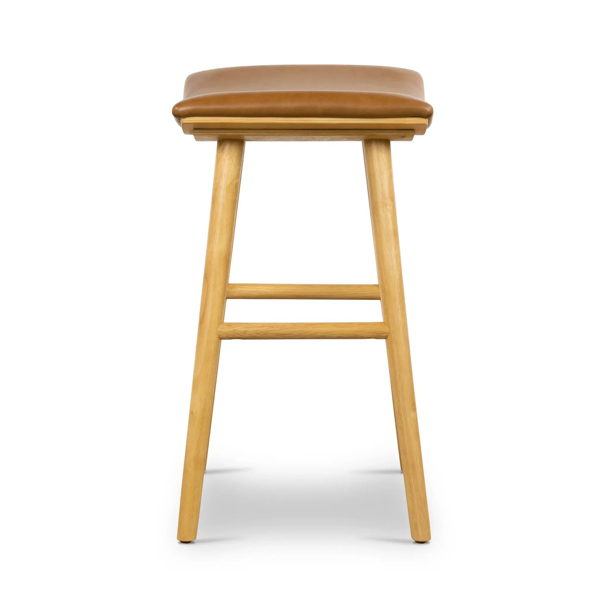 Myles Light Brown Leather 24" Upholstered Barstool Myles Light Brown Leather 24" Upholstered Barstool