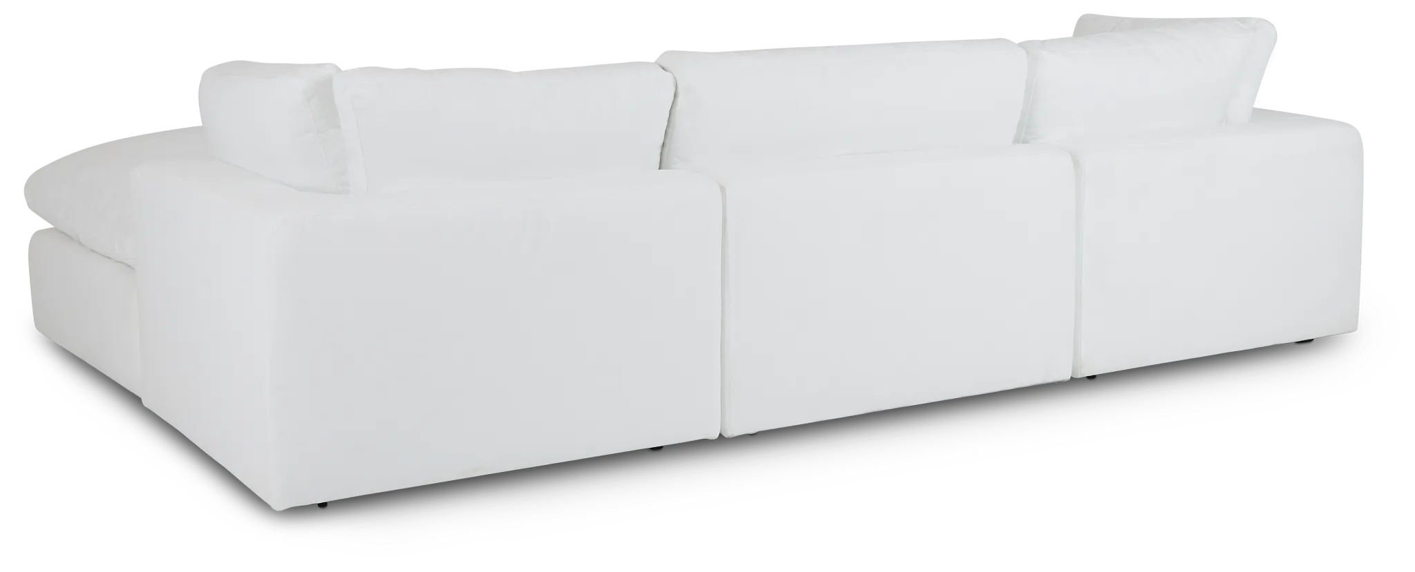 Grant White Fabric 4-piece Bumper Sectional