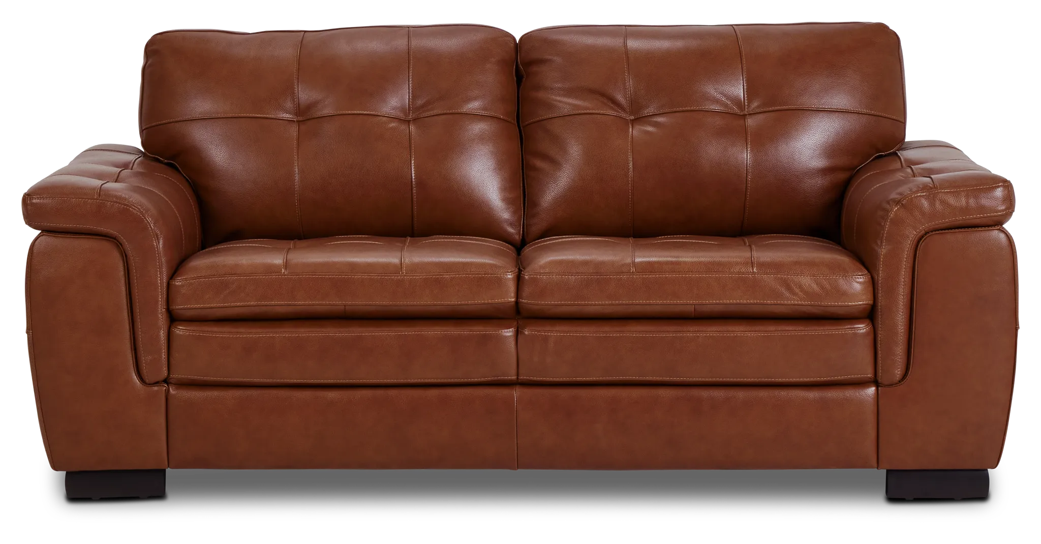 Braden Medium Brown Leather Loveseat