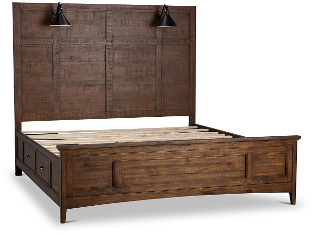 Heron Cove Mid Tone Storage Panel Bed With Lights
