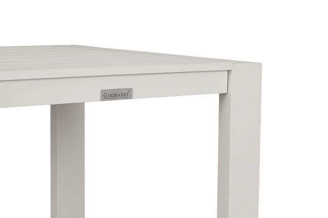 Linear White Aluminum End Table