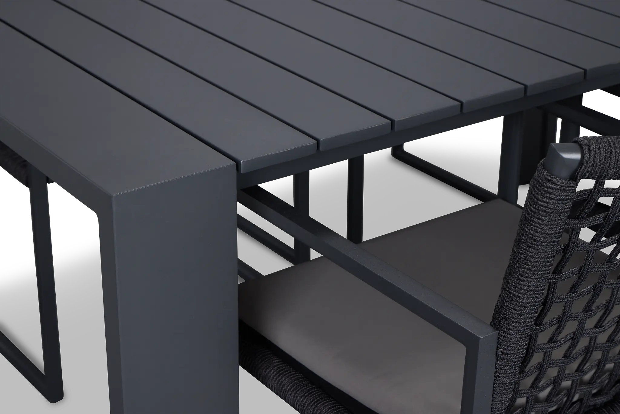 Sunrise Dark Gray 86" Rectangular Table & 4 Aluminum Arm Chairs Sunrise Dark Gray 86" Rectangular Table & 4 Aluminum Arm Chairs