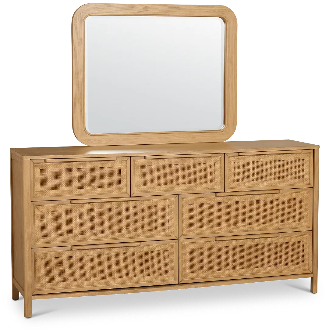 Pacific Light Tone 7-drawer Dresser & Mirror Pacific Light Tone 7-drawer Dresser & Mirror