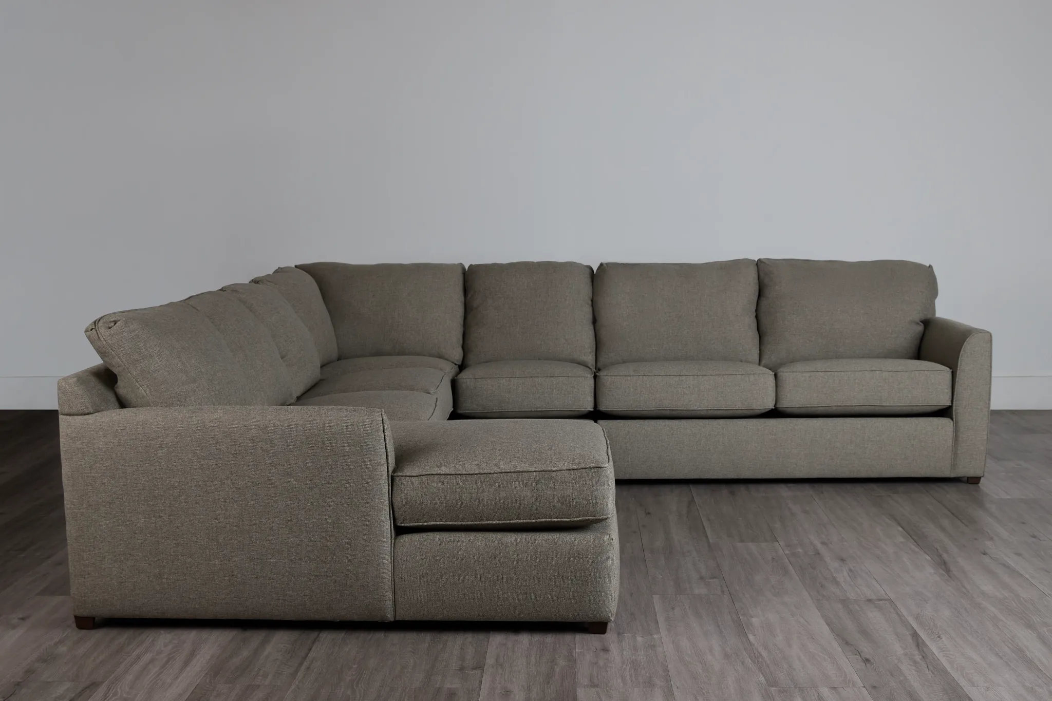 Asheville Brown Fabric Left Chaise Innerspring Sleeper Sectional