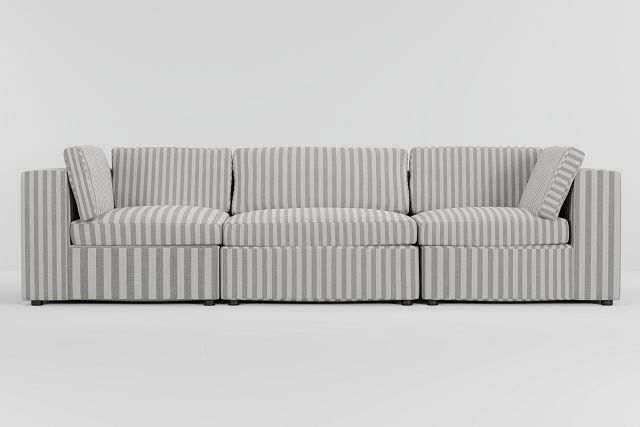 Destin Sea Lane Dark Gray Fabric 3-piece Modular Sofa