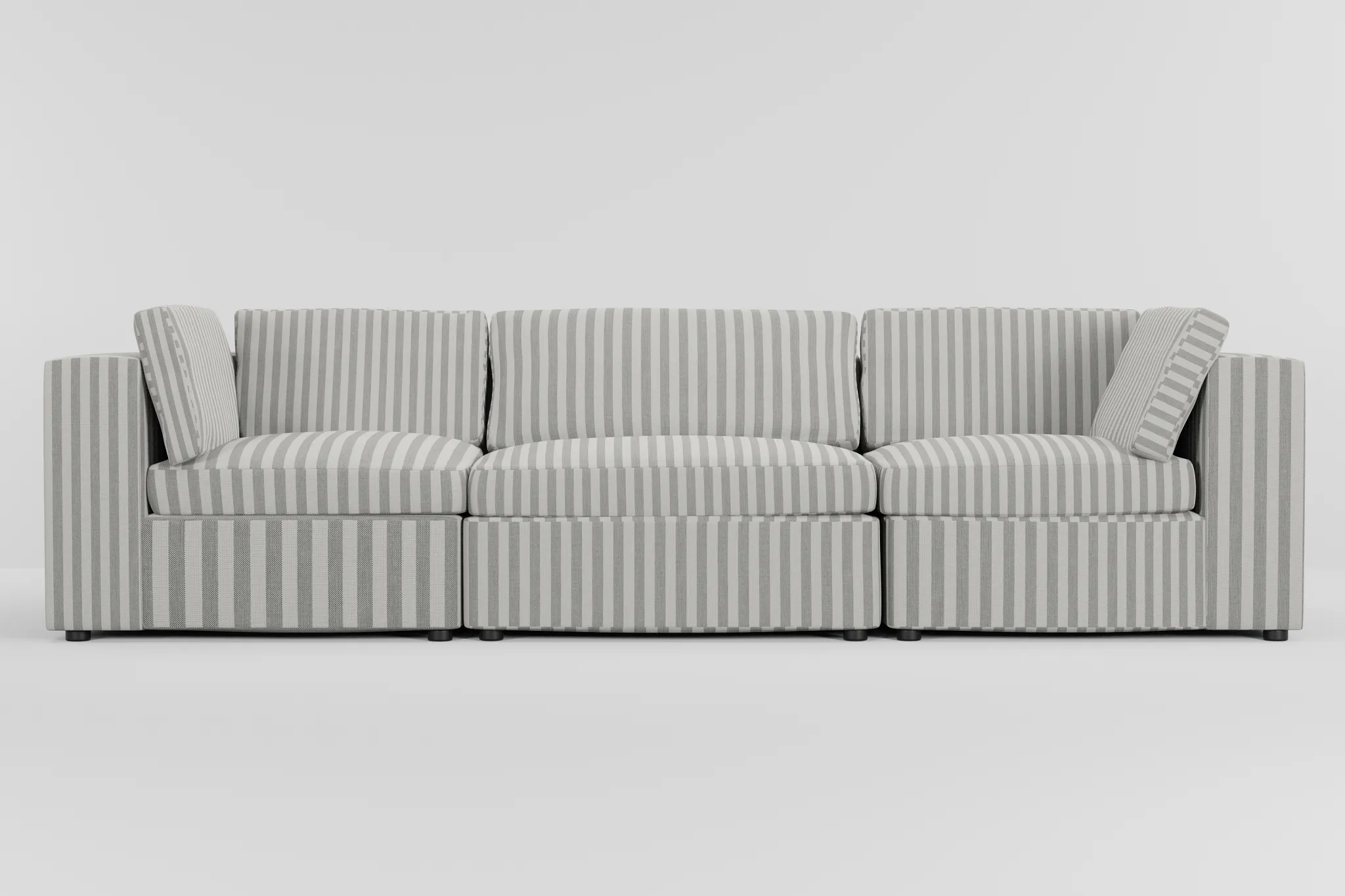 Destin Sea Lane Dark Gray Fabric 3-piece Modular Sofa