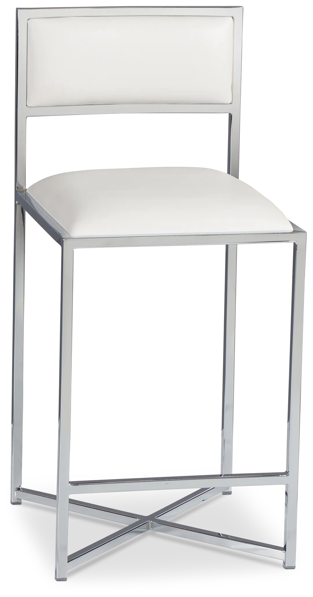 Amalfi Whitestnl Steel 24" Upholstered Barstool