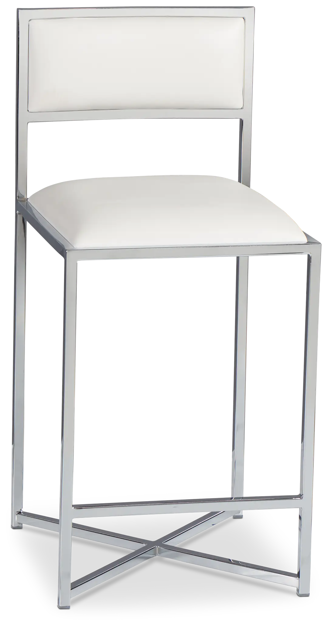 Amalfi Whitestnl Steel 24" Upholstered Barstool Amalfi Whitestnl Steel 24" Upholstered Barstool