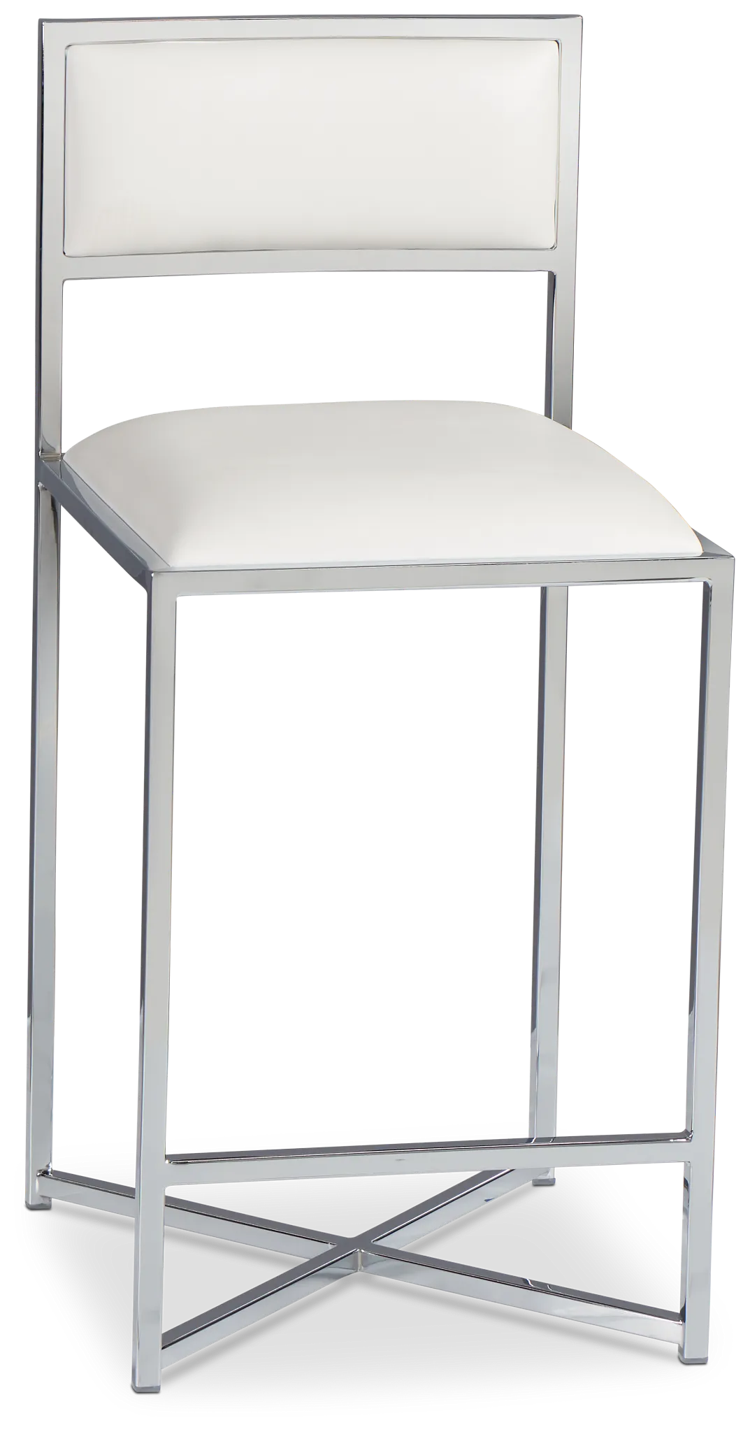 Amalfi Whitestnl Steel 24" Upholstered Barstool