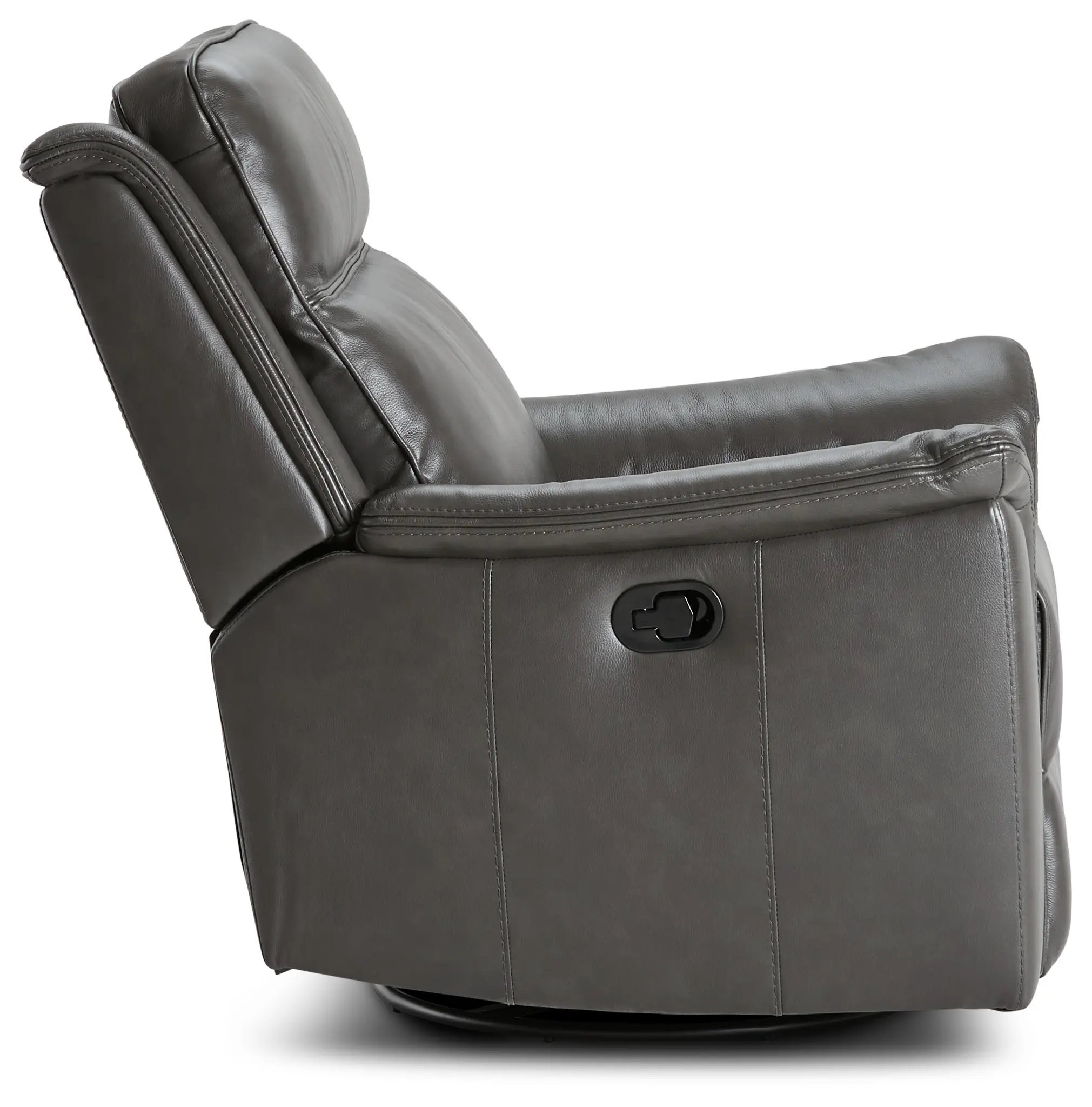 Aiden Dark Gray Leather Swivel Glider Recliner Aiden Dark Gray Leather Swivel Glider Recliner