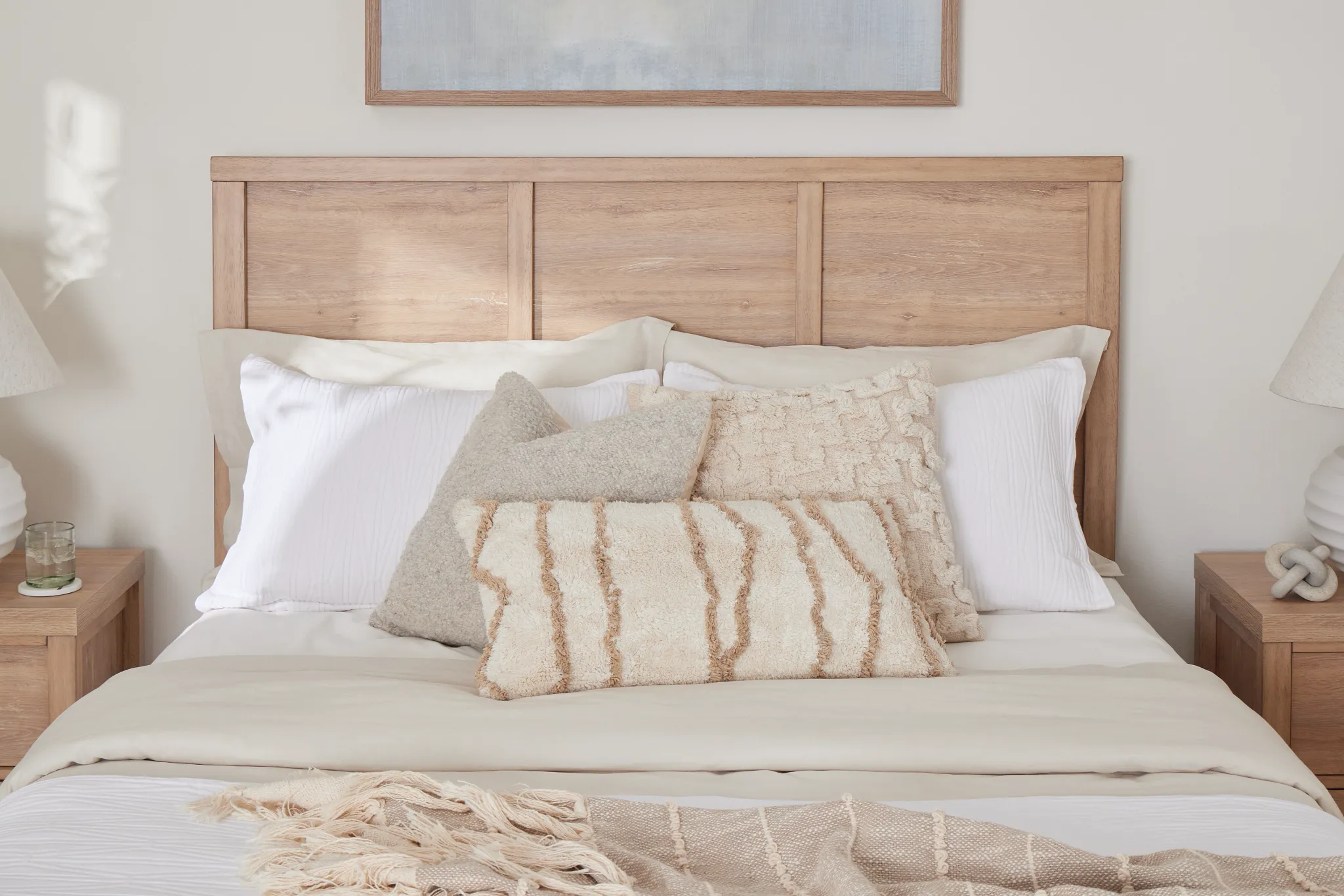 Layton Light Tone Panel Bed