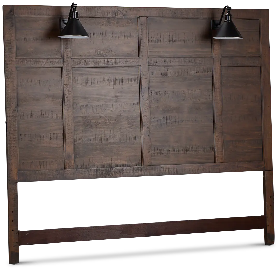 Heron Cove Mid Tone Panel Headboard With Lights Heron Cove Mid Tone Panel Headboard With Lights