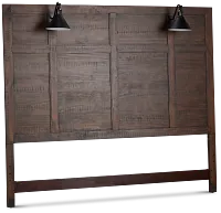 Heron Cove Mid Tone Panel Headboard With Lights