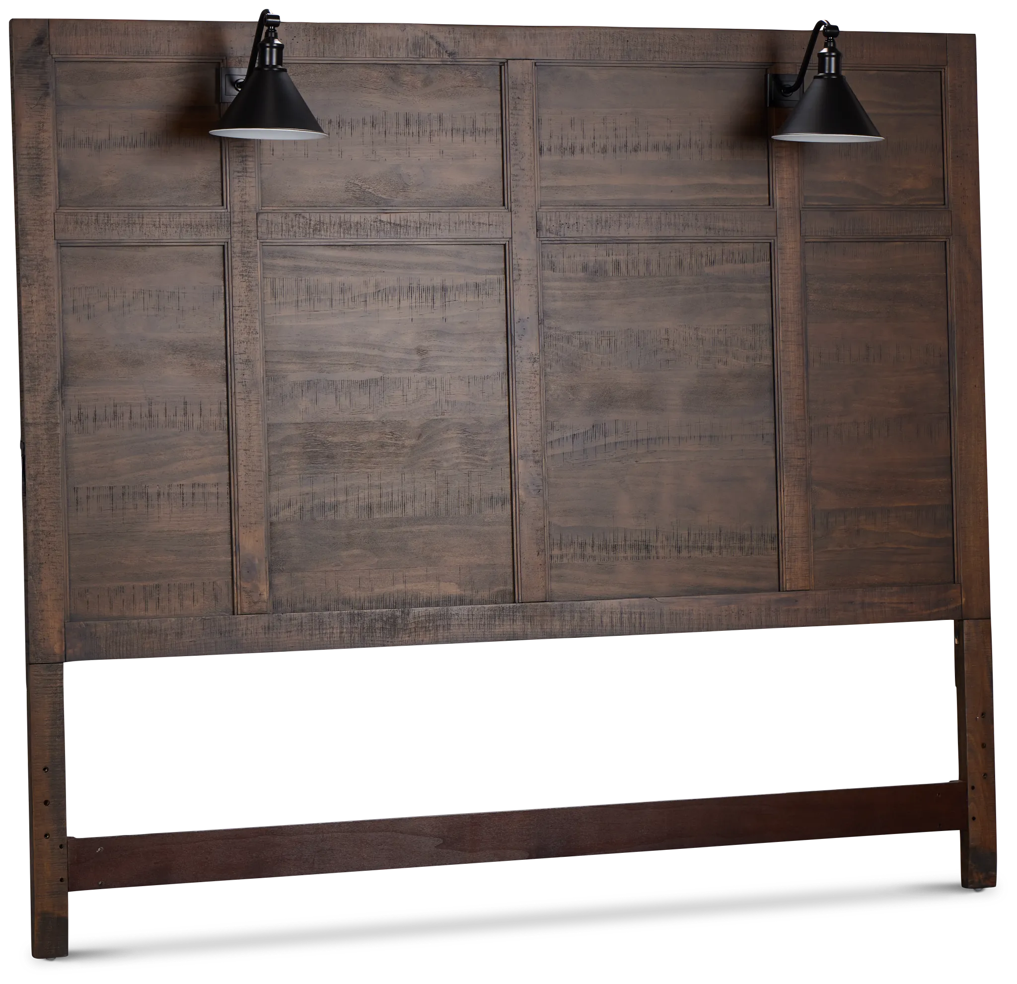 Heron Cove Mid Tone Panel Headboard With Lights