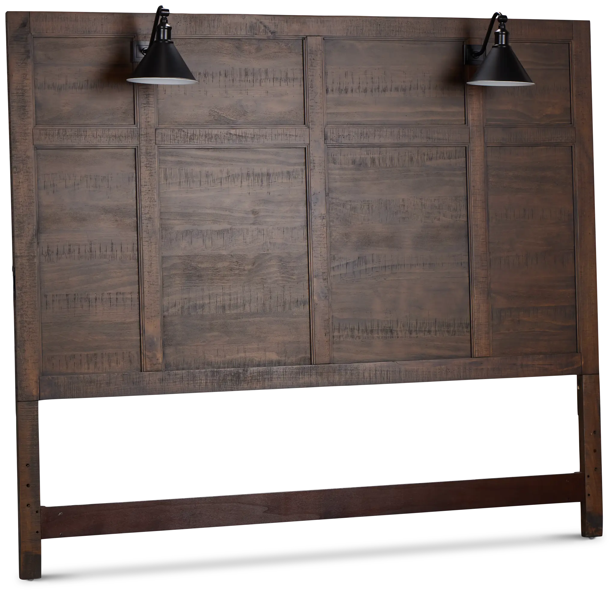 Heron Cove Mid Tone Panel Headboard With Lights Heron Cove Mid Tone Panel Headboard With Lights