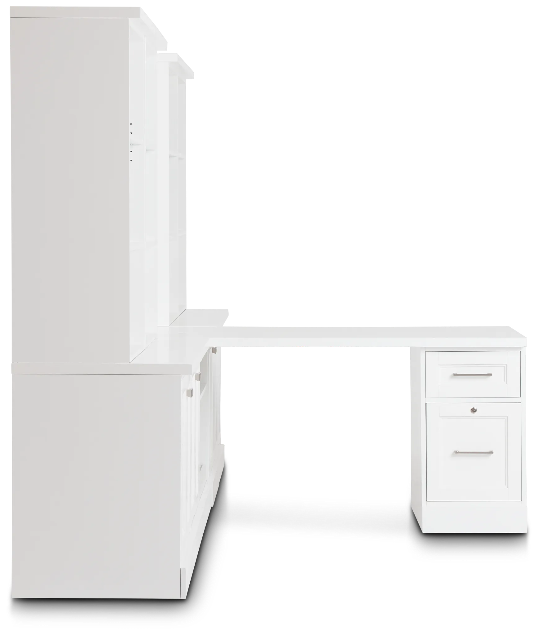 Newport White Large Peninsula Door Wall Desk
