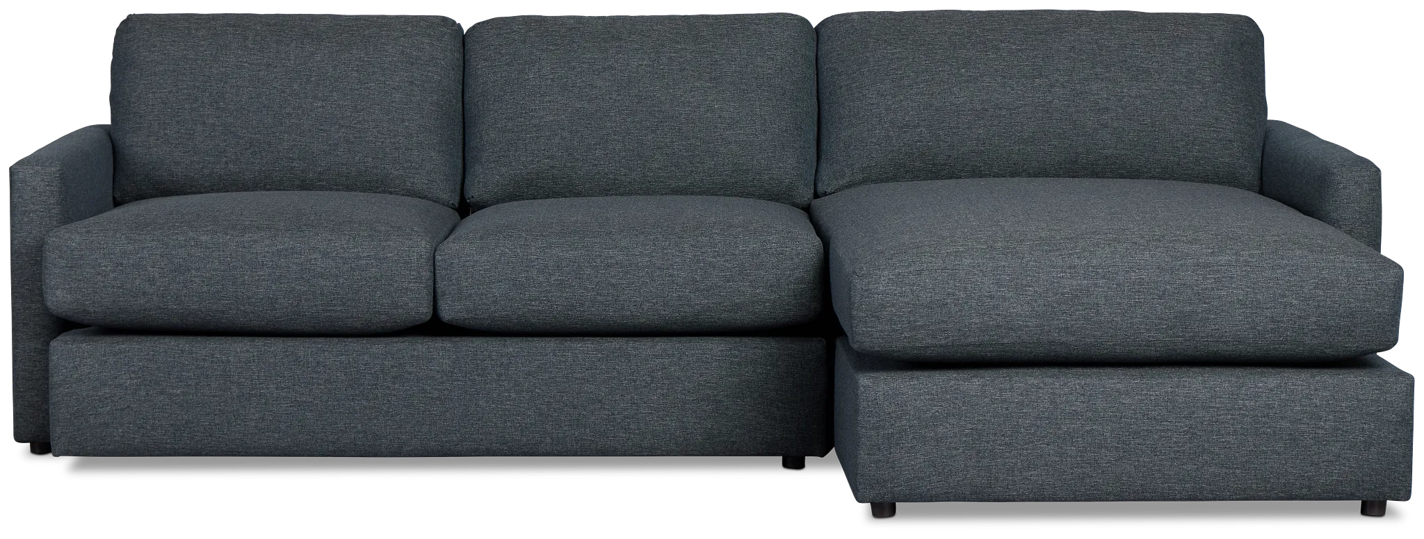 Noah Dark Blue Fabric Small Right Chaise Sectional